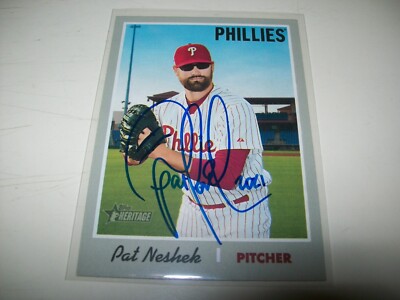2019 TOPPS HERITAGE PAT NESHEK AUTOGRAPH SIGNED AUTO #252 PHILADELPHIA PHILLIES