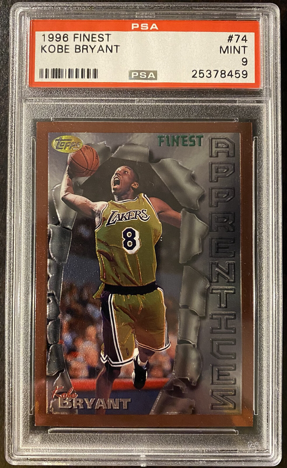 1996 Finest #74 Kobe Bryant PSA 9 MINT RC Rookie Lakers HOF