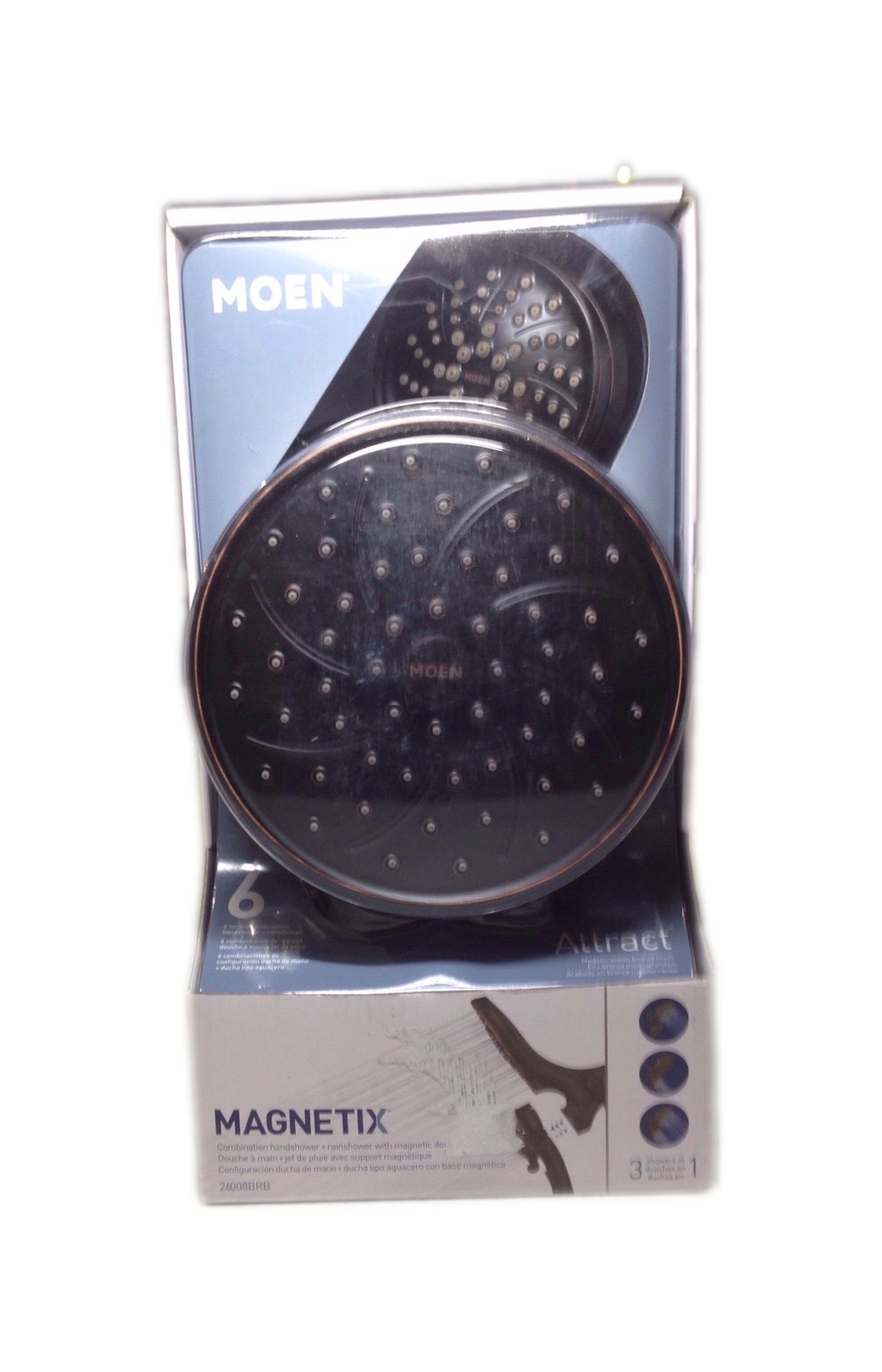 MOEN Attract w/ 6spray 6.75 in. Dual Shower Head Bronze