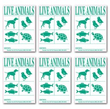 IATA Live Animal SPECIES Labels 6pk of Stickers