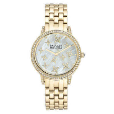 Badgley Mischka Mother of Pearl Bracelet Watch Badgley Mischka 36mm Steel Mother of Pearl Flower Dial  main image 2