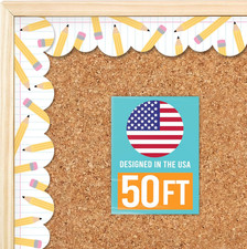 50 Ft Pencil Scalloped Bulletin Board Border Trim Classroom Teacher Decor Suppli