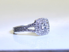Stunning 10K Solid White Gold CZ Ladies Ring, Engagement, Wedding, Casual, s5.25