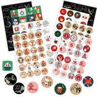 Adventskalender Aufkleber Weihnachten Basteln Dekorieren Sticker Zahlen 1-24 8X2