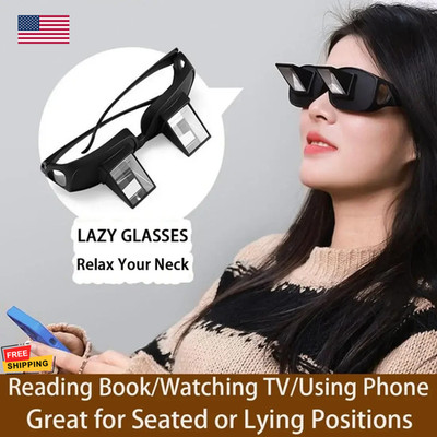 Comfort Lazy Reader Glasses for Reading & Watching Tv in Bed , Prism Glasses