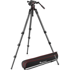 Image of Manfrotto 612 Nitrotech Fluid Video Head and CF Tall Single Legs Tripod (BNIB)