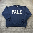 VINTAGE Yale Bulldogs Sweatshirt Mens Extra Large Crewneck Pullover USA Made 80s