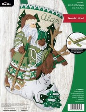 Bucilla Nordic Noel Felt Stocking Kit DIY Arts Crafts Applique 18 Inch