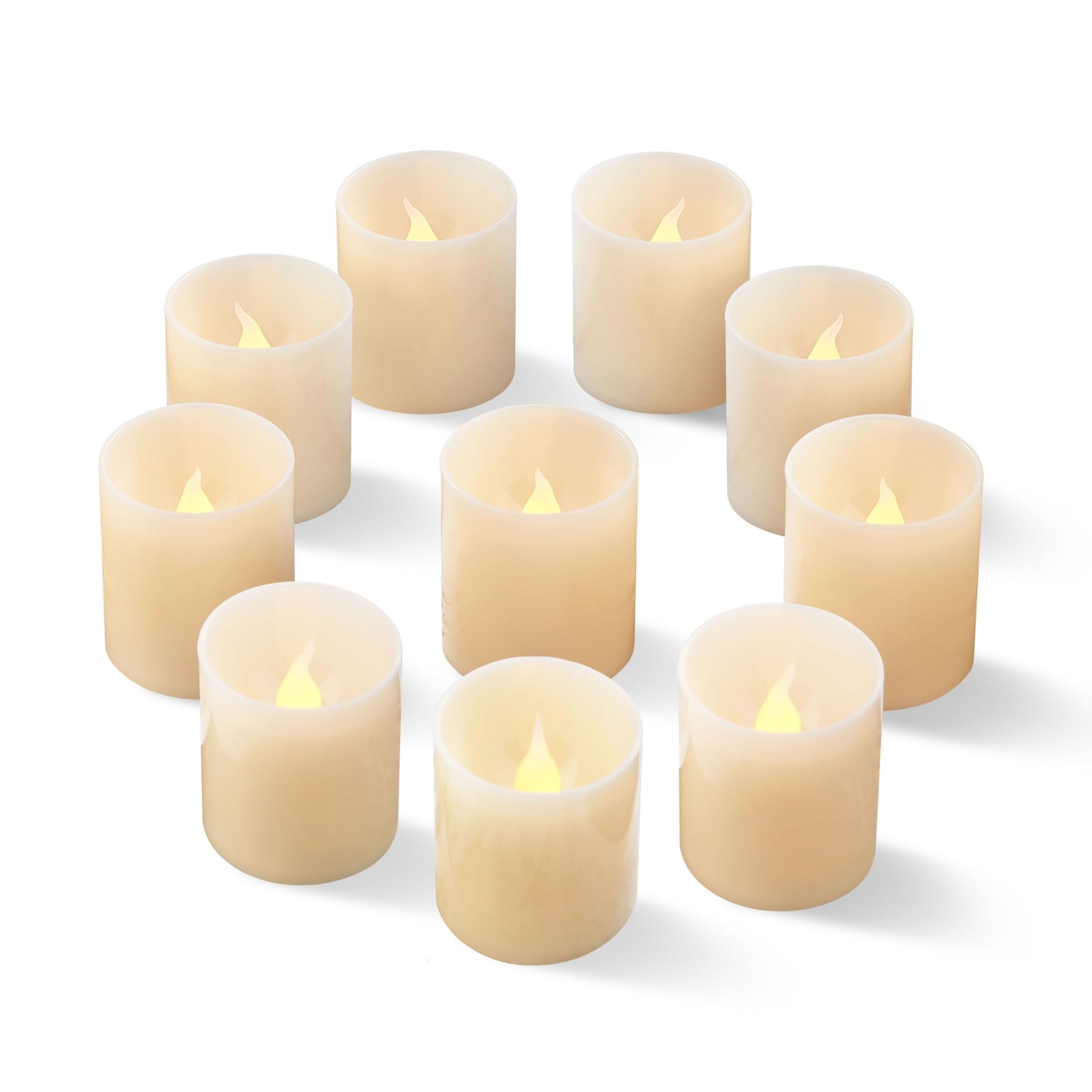 Ivory Classic LED Votive Candles 24-Pack Realistic Flameless Flicker