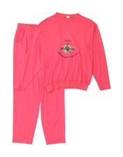 DIADORA Womens Oversized Graphic Full Tracksuit UK 6 XS Pink AN08