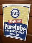 Pure Lube Sign Vintage Advertising Gas Station Service Gulf Shell oil Can Texaco