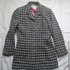 Vintage Carlisle Blazer Womens Size 10 Black And Gold Checker Wool And Silk...