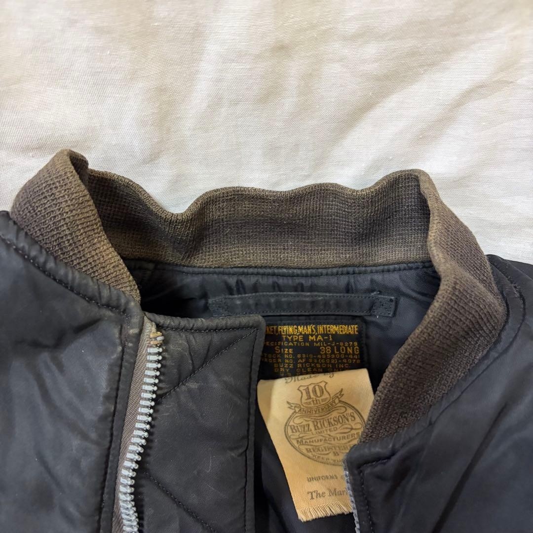 Buzz Rickson's 10th Anniversary MA-1 Jacket 38 Long Black CROWN