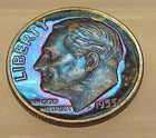 1955 Gem  Proof Dime 90% Silver  MONSTER  Toning  #609 ~ 32