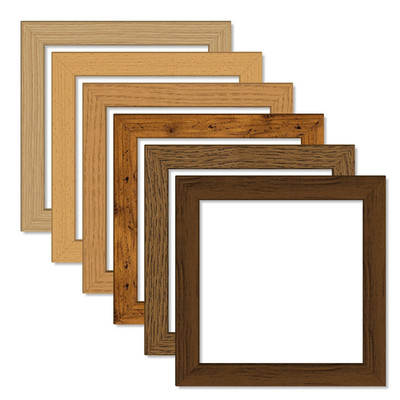 Quadratisch Holz Stil Optik Bild Foto Poster Rahmen Hell Dunkel Rustikal Eiche Nuss
