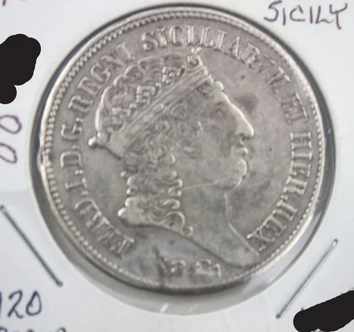 1818 NGC Naples 120 Grana Italy Silver Coin