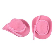 2 Pcs Pink Mini Cowboy Hats for Crafts Dolls Wedding, 6.5cm x 5cm x 3cm