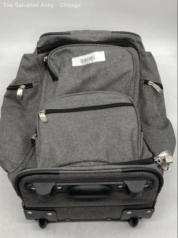 Gray Unisex Adult Travel Luggage Rolling Handle Duffle Bag Size Medium