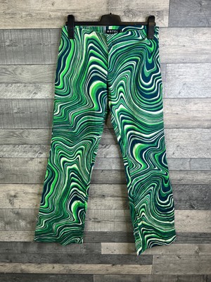 Motel Rocks Schlaghose Gr. Medium grün Swirl ausgestelltes Bein Urban Outfitters