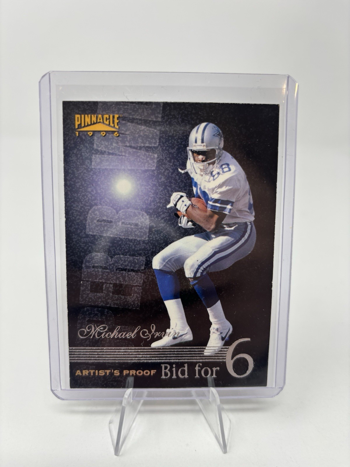 1996 Pinnacle - Bid For 6 Michael Irvin #185 Artist's Proof Dallas Cowboys