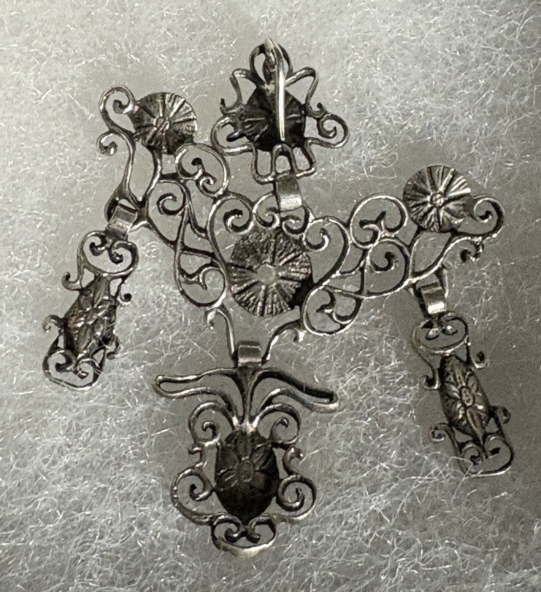 Antique Edwardian French Paste Pendant Necklace - image 4