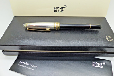 Montblanc Meisterstück 144 Solitaire Füllfederhalter Ag 925 Silber Kappe 18k EF Feder