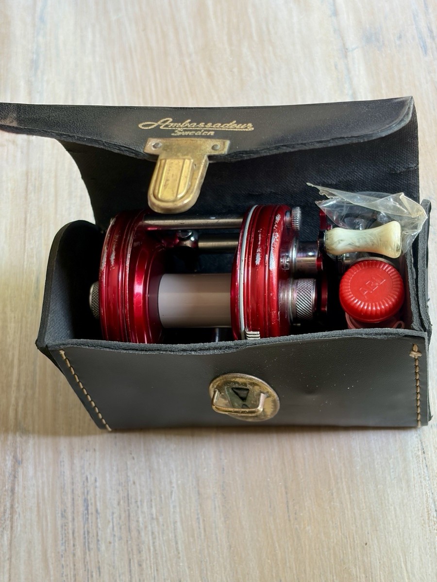 Vintage ABU Ambassadeur 5000 Red 4-Screw Reel Sweden w/ Original