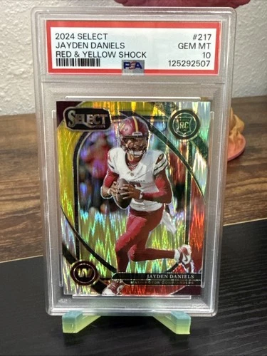 2024 Panini Select Red & Yellow Shock Jayden Daniels #217 RC PSA 10