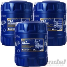 3x 20 LITER MANNOL MOTOR&Ouml;L TS-7 UHPD BLUE 10W-40 API CK-4/CJ-4