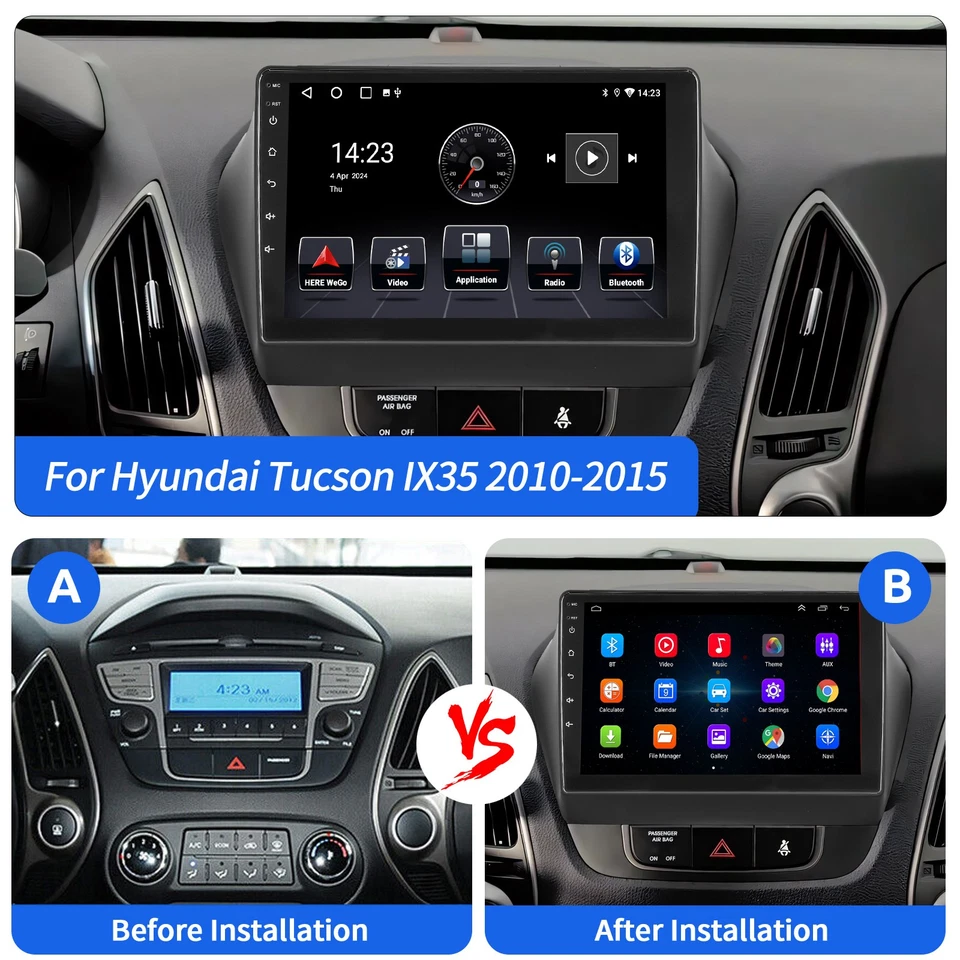 Для Hyundai Tucson IX35 2010-2015 Android14 10» автомобильный стерео радио GPS навигатор + камера - Изображение 4 из 4