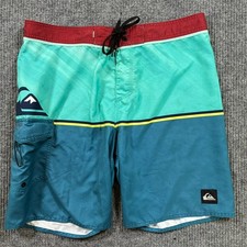 Quiksilver Mens Board Shorts W34" Multicolor Surf Swim Trunks Beachwear