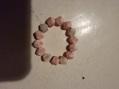 Pink Rock Stone Stretch Ring Pebbles