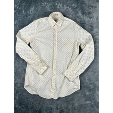 J.Crew Stretch Button Down Shirt Men’s Small White Geometric Classic Fit Exc