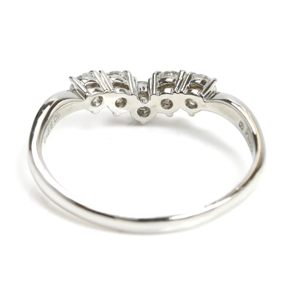 Anillo de platino y diamantes MIKIMOTO Pt950 0,58 quilates 19,5 tamaño 4,3 g usado KOER-0 Foto 4 de 4