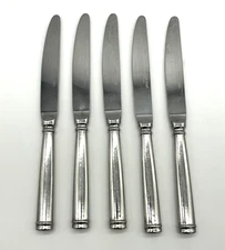 RARE 5 Table Knives Guy Degrenne ABSOLU Letang Remy France Stainless Flatware