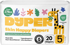 DYPER Baby Diapers Size 5 20 Count   Plant-Based, Hypoallergenic, Fragrance-Fr