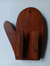 Gloves Vintage Handmade Hang To Dry Wet Gloves Stained Brown Holds One Pair