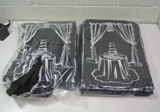 2 Black Polyester Backdrop Curtains 2 Panels 5ft x10ft Per Pack 4 TOTAL PANELS