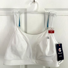 Champion Women's Full Support Spot Comfort Active Sports Bra 34D White 1602 NWT