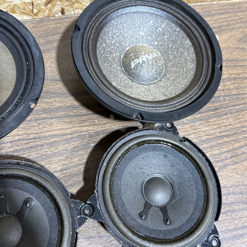 Par de altavoces de audio delanteros traseros para panel de puerta convertible BMW E46 330CI conjunto de 6 OEM Foto 3 de 4