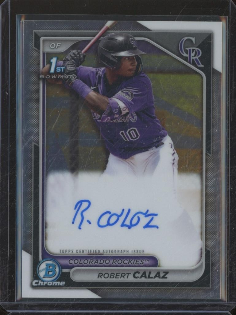 2024 Bowman Chrome ROBERT CALAZ RC 1st Auto Colorado Rockies Prospect JK305