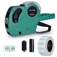 GILLRAJ Price Gun with Label  5000 Labels  2 Inks 1 Pre-Loaded , Black