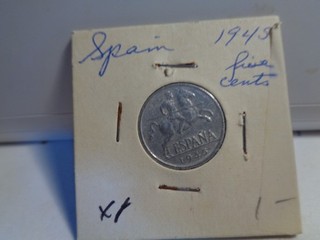 MONEDA 5 CÉNTIMOS FRANCO 1945 S/C BRILLO