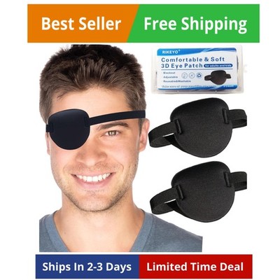 RIKEYO 2Pcs Eye Patch, Adjustable Soft Eye Patches for Adults and Kids,Medical E