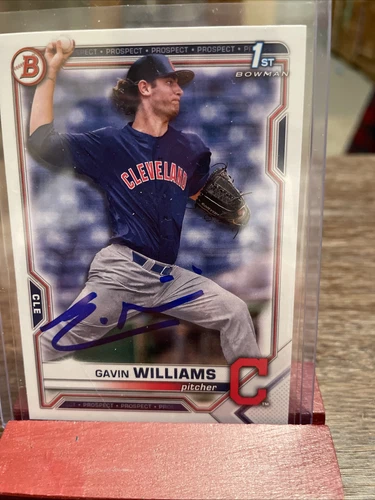 Gavin Williams Auto 2021 1st Bowman Guardians 
