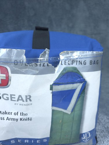 SwissGear Oversize Sleeping Bag Elite Series 35x90 20°F-30°F Blue Green Wenger - Picture 4 of 10