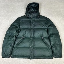VTG Polo Ralph Lauren Jacket Mens Small Green Goose Down Puffer Hooded Quilted