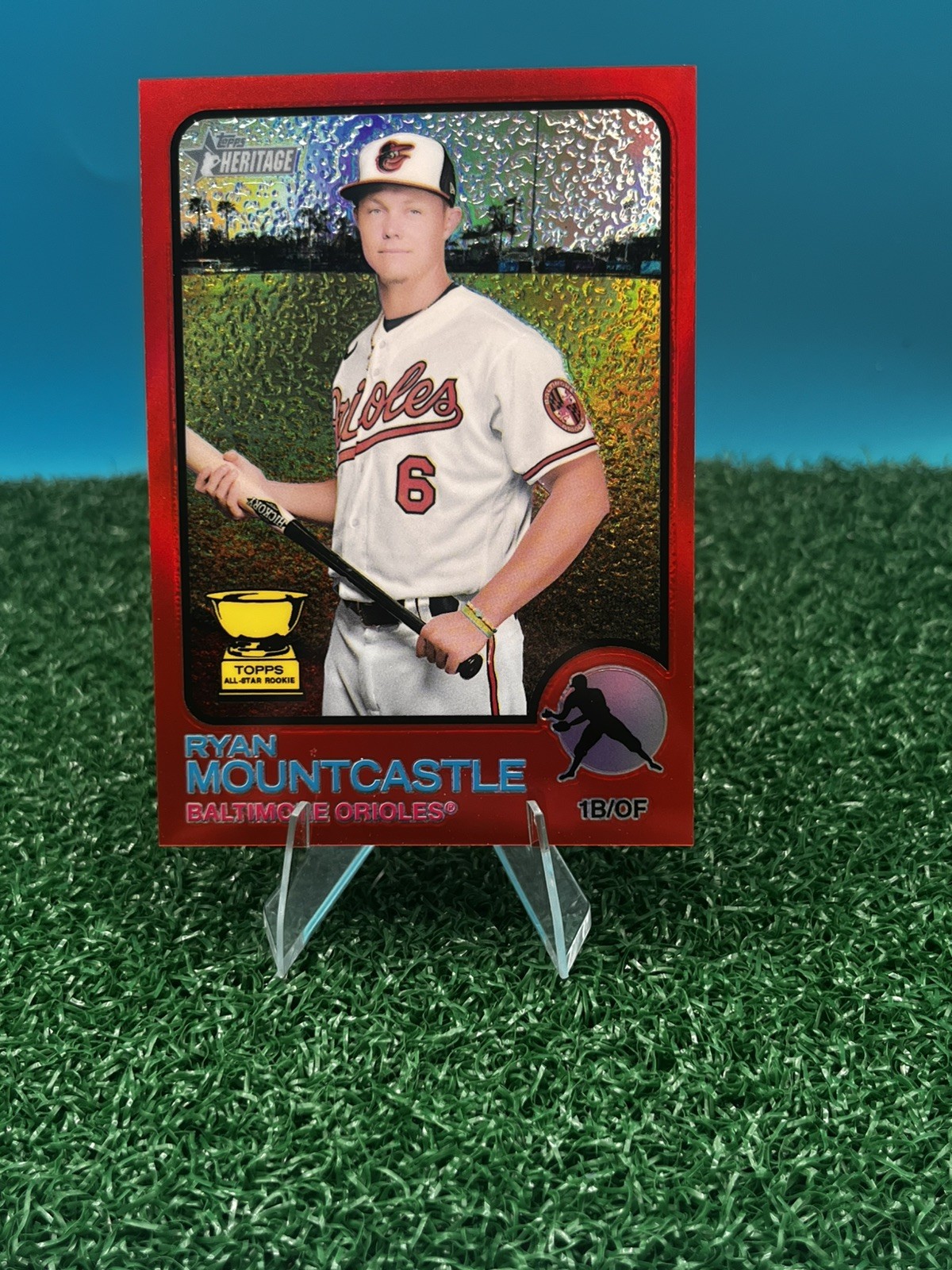 2022 Topps Heritage Ryan Mountcastle Red Chrome Refractor /573 All-Star Gold