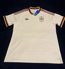 adidas Spain National Team Soccer Jersey Shirt White Maroon Gold