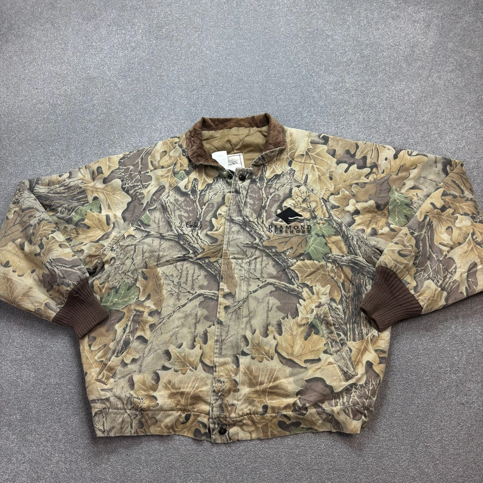 RealTree Jacket Adult Large Brown Work Wear Canvas Camo Hunting Insulated Men